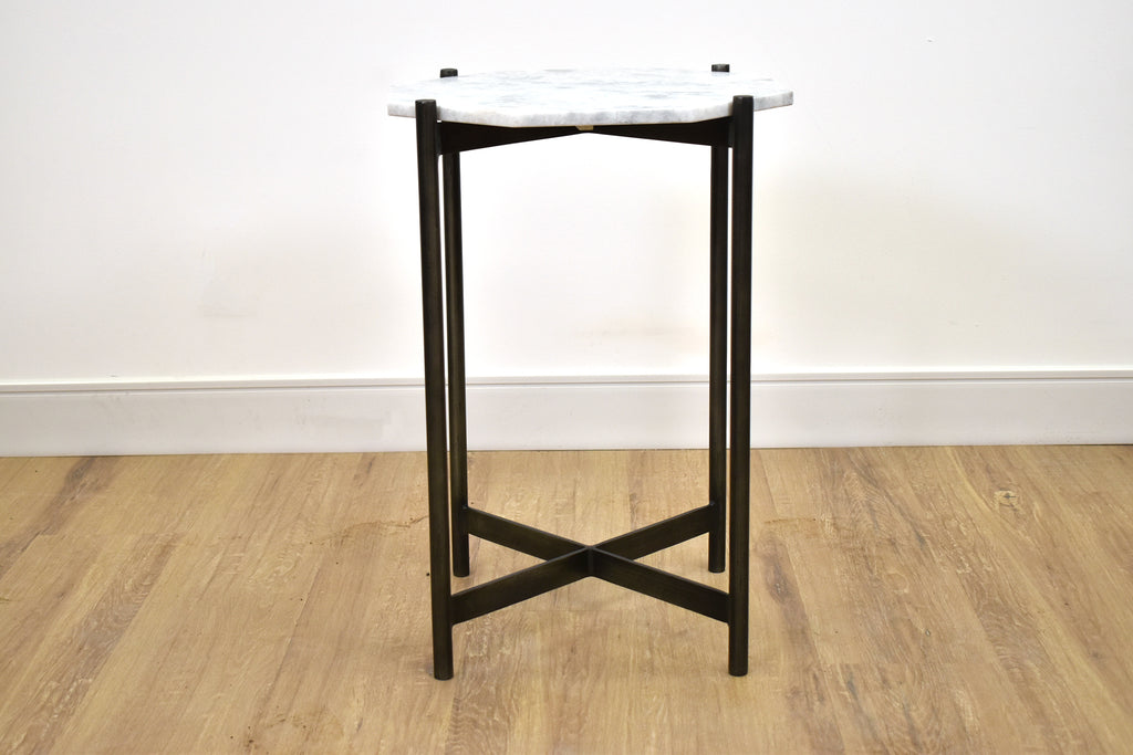 WHITE MARBLE TOP - 15" Side Table