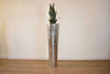CONE STAINLESS STEEL HAMMERED VASE 14 x 14 x 59 potted with ARTIFICIAL GREEN SANSEVERIA 15 x 15 x 43-furniture stores regina-Hunters Furniture