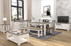 MARSEILLE 63" Dining Table NATURAL/ANTIQUE WHITE