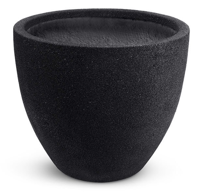 Potted Black Sandstone Helmet 18.5x18.5x16-furniture stores regina-Hunters Furniture