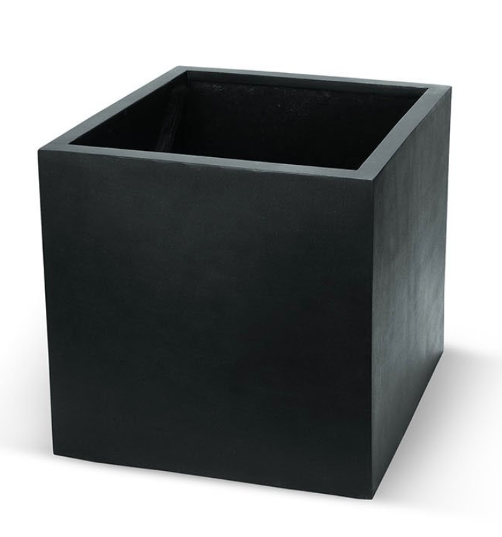 Potted Black Betona Kube 18x18x18-furniture stores regina-Hunters Furniture