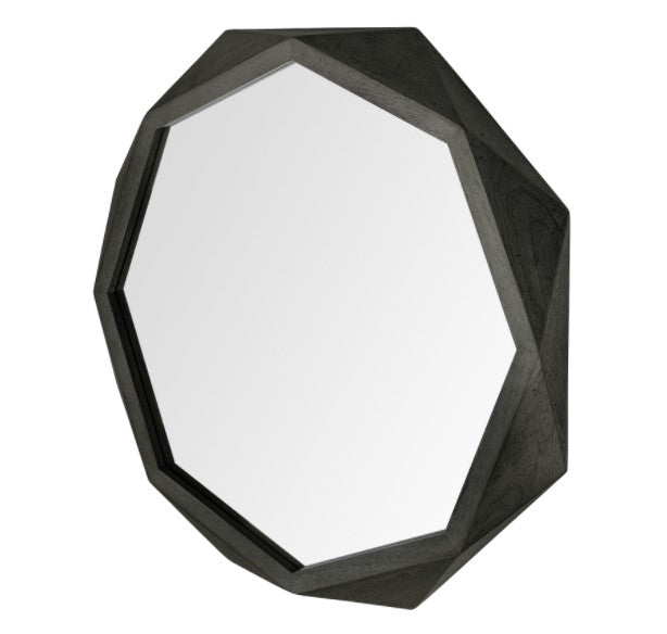 EM1296 41" Octagon Black Wood Frame Wall Mirror