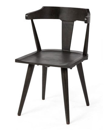 (Item Discontinued) EM1274 Black Wooden Dining Chair 20"