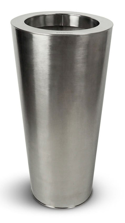 Potted Brushed Stainless Plautus Moderna 14x14x28-furniture stores regina-Hunters Furniture