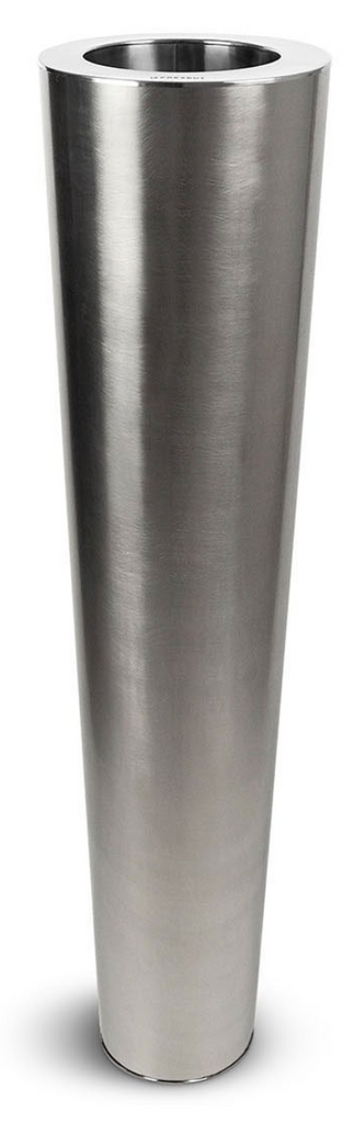 Potted Brushed Stainless Satino Fluta 12x12x47-furniture stores regina-Hunters Furniture