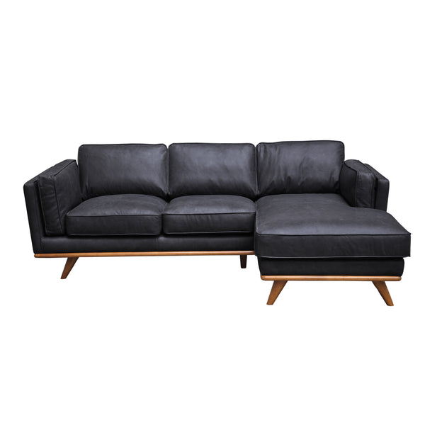 SILVER LAKE PLUSH Black Leather - 89" Sofa Chaise-furniture stores regina-Hunters Furniture
