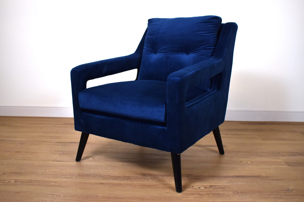 Milan Blue Velvet Chair