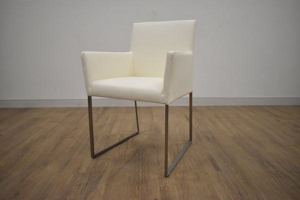 ANNEX White Vegan Leather - 31" Dining Arm Chair-furniture stores regina-Hunters Furniture