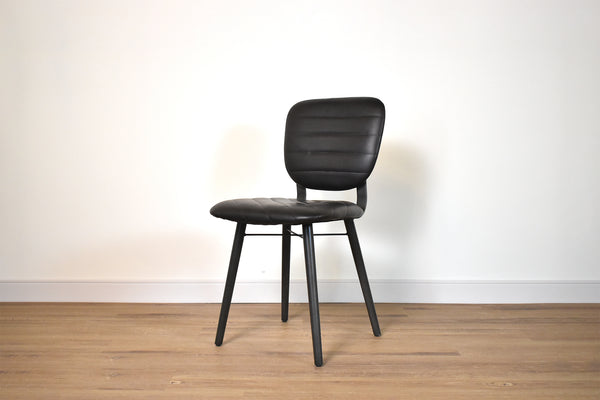 SILVER LAKE Black Vegan Leather   -    Dining Chair