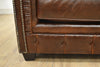 BEAUMONT Sofa in Espresso (200) Buckshot Espresso w Antique Brass Nail Studs 89"-furniture stores regina-Hunters Furniture