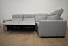 SEATTLE LEATHER RECLINING SECTIONAL WIDE ARM in ILLUSION STEEL (039-30) DEEP SEATING 22'' MOTORIZED HEADREST & SEAT W USB PORTS LG189 METAL CHROME 117X84X33/40 ®-furniture stores regina-Hunters Furniture