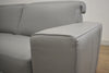 SEATTLE LEATHER RECLINING SECTIONAL WIDE ARM in ILLUSION STEEL (039-30) DEEP SEATING 22'' MOTORIZED HEADREST & SEAT W USB PORTS LG189 METAL CHROME 117X84X33/40 ®-furniture stores regina-Hunters Furniture