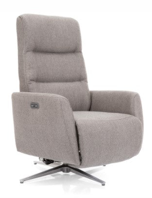 LE 129 Swivel Power Recline Chair in (43) Guardian Grey 30"
