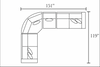TORONTO CUSTOM FABRIC 4 PC SECTIONAL (Wedge) 151" x 119" (R or L)-furniture stores regina-Hunters Furniture