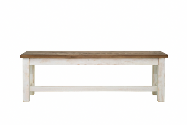 MARSEILLE 59" Dining Bench NATURAL/ANTIQUE WHITE