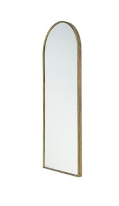 EM1179 28.0L x 2.0W x 70.0H Rounded Arch Gold Metal Frame Full Length Mirror