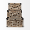EM1208 (Set of 3) Brown Wooden Decorative Boxes