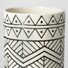 EM1051 Large Cream Black Patterned Cylindrical Ceramic Vase