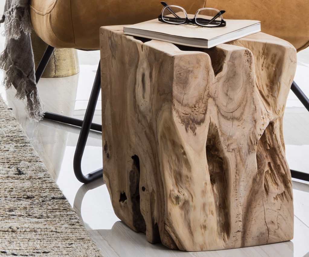 WHISTLER Multi Tone Brown Teak Wood - Side Table-furniture stores regina-Hunters Furniture