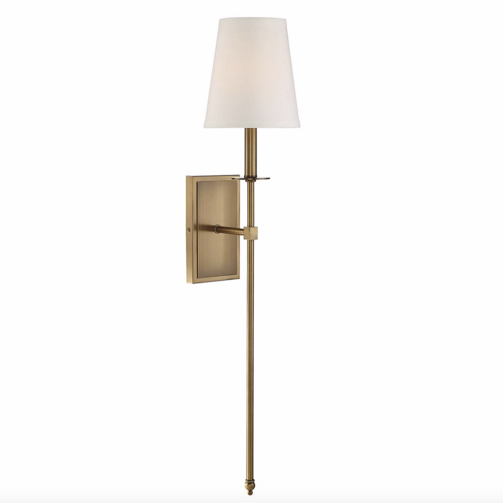 Monroe 1 Light Sconce Warm Brass-furniture stores regina-Hunters Furniture