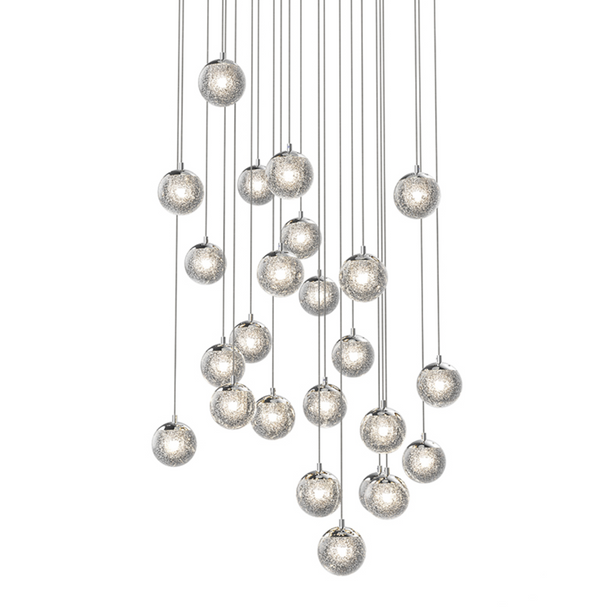 Champagne Bubbles 24-Light Round LED Pendant Polished Chrome-furniture stores regina-Hunters Furniture