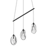 Liquid 3-Light Linear Spreader LED Pendant Satin Black w/Clear Glass-furniture stores regina-Hunters Furniture