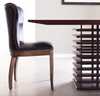 NOTTINGHAM Black Leather - Wing Back Dining Chair-furniture stores regina-Hunters Furniture