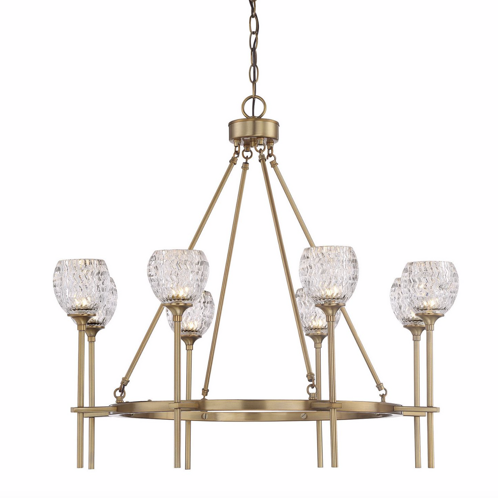(Item Discontinued) Garland 10 Light Chandelier Warm Brass (Display)-furniture stores regina-Hunters Furniture