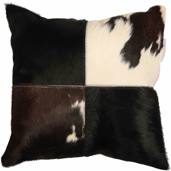 Black & White - Natural Beige Hair On Leather Front & Cotton Back - 95% Feather, 5% Down Filling 16x16-furniture stores regina-Hunters Furniture
