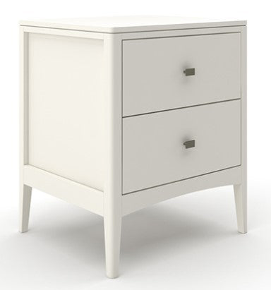 Soho Nightstand, 25w C14 Chantilly Lace Painted H16 Antique Nickel-furniture stores regina-Hunters Furniture