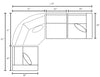 TORONTO CUSTOM FABRIC 4 PC SECTIONAL (Wedge) 119" x 87" (L or R)