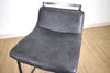 EM1026 37.5" Bar Stool Ebony Leather Seat Black Metal Base