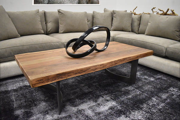 WHISTLER Natural Tree Colors with Smoked Finish and Live Edge Exotic Hardwood - 56" Coffee Table-furniture stores regina-Hunters Furniture