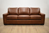 RED DEER CUSTOM LEATHER SOFA 89"-furniture stores regina-Hunters Furniture